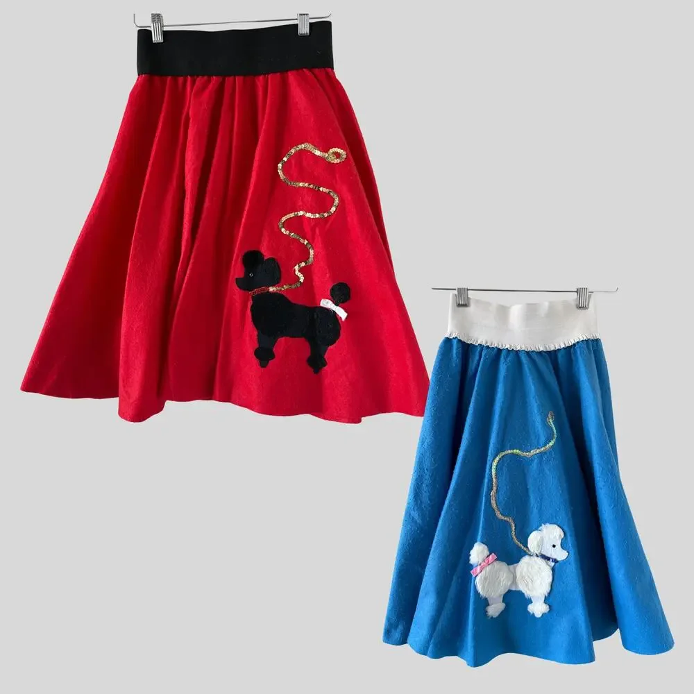 Costume Girls Set of 2 Felt 50s Poodle Skirts Whimsical Retro Sock Hop Halloween